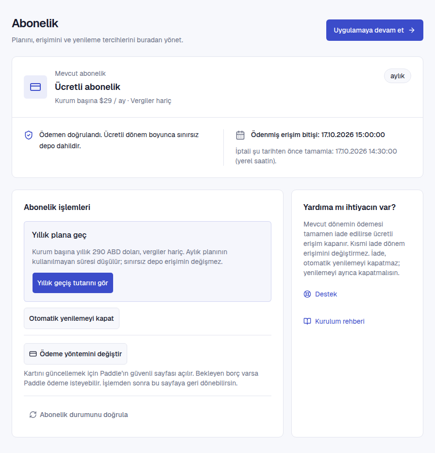 Abonelik yönetimi